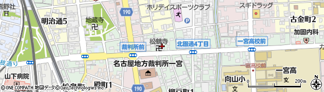 愛知県一宮市北園通3丁目周辺の地図