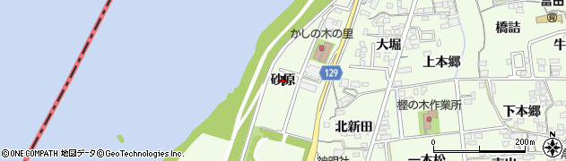 愛知県一宮市冨田（砂原）周辺の地図