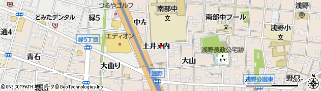 愛知県一宮市浅野（土井ノ内）周辺の地図