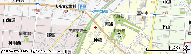 愛知県一宮市千秋町町屋仲橋2周辺の地図
