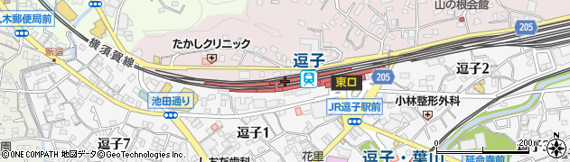 神奈川県逗子市周辺の地図