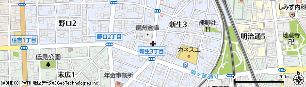 カネスエ新生店周辺の地図