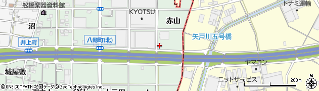 愛知県岩倉市八剱町赤山周辺の地図