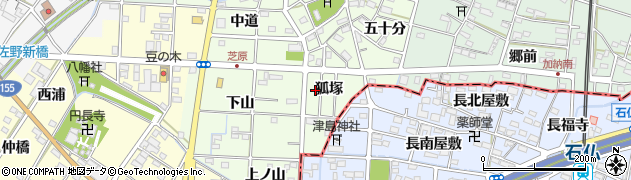 愛知県一宮市千秋町芝原（狐塚）周辺の地図