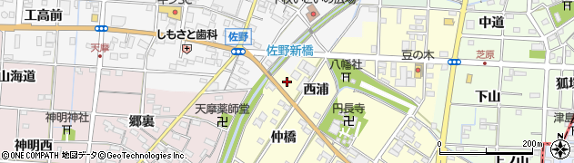 愛知県一宮市千秋町町屋西浦周辺の地図