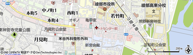 京都府綾部市本町周辺の地図