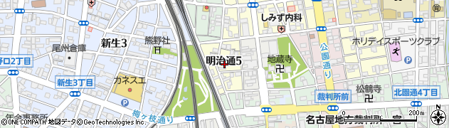 愛知県一宮市明治通周辺の地図
