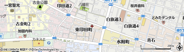 愛知県一宮市東印田町15周辺の地図