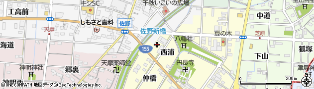 愛知県一宮市千秋町町屋西浦2周辺の地図