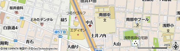 愛知県一宮市浅野中左周辺の地図