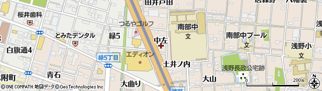 愛知県一宮市浅野（中左）周辺の地図