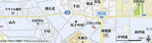 愛知県一宮市西五城荒子中切周辺の地図