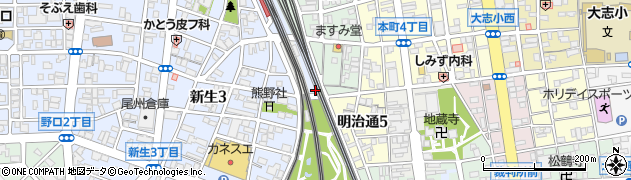 愛知県一宮市一宮東日比野周辺の地図
