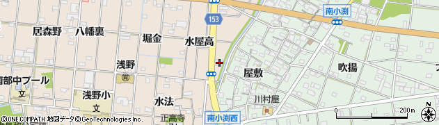 愛知県一宮市浅野水屋高118周辺の地図