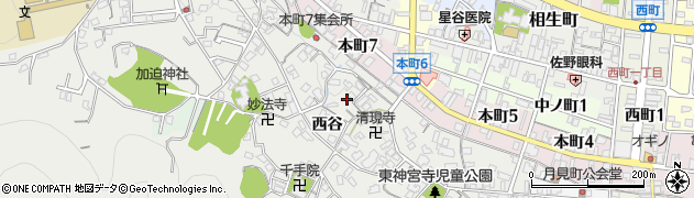 京都府綾部市神宮寺町西谷周辺の地図