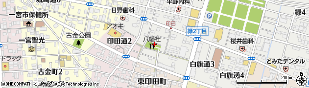 愛知県一宮市一宮白旗周辺の地図