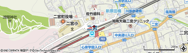 神奈川中央交通西株式会社　秦野営業所二宮駅前サービスセンター周辺の地図