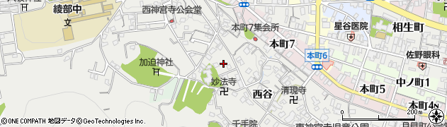 京都府綾部市神宮寺町（筋違畑）周辺の地図