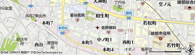 京都府綾部市広小路周辺の地図
