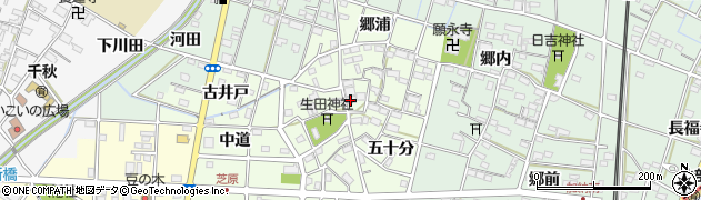 愛知県一宮市千秋町芝原（石原）周辺の地図