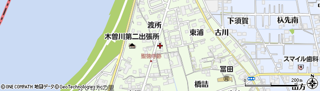 愛知県一宮市冨田渡所116周辺の地図