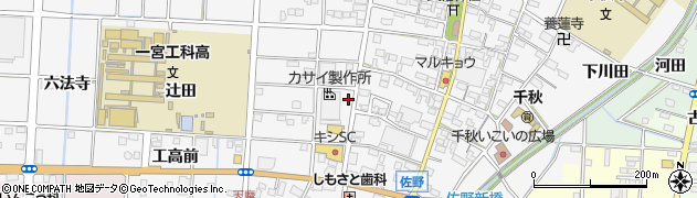 愛知県一宮市千秋町佐野（農中）周辺の地図