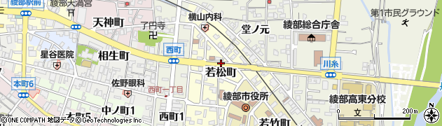 京都府綾部市若松町周辺の地図