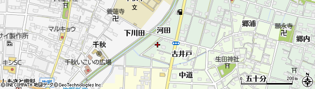 愛知県一宮市千秋町加納馬場（河田）周辺の地図
