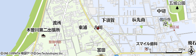 愛知県一宮市冨田（古川）周辺の地図