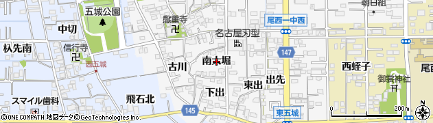 愛知県一宮市東五城（南大堀）周辺の地図