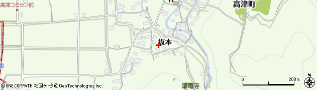京都府綾部市高津町坂本周辺の地図