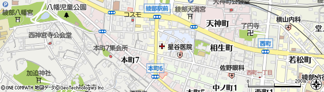 京都北都信用金庫綾部中央支店周辺の地図
