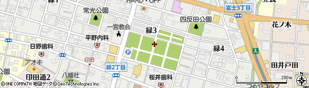 愛知県一宮市緑周辺の地図