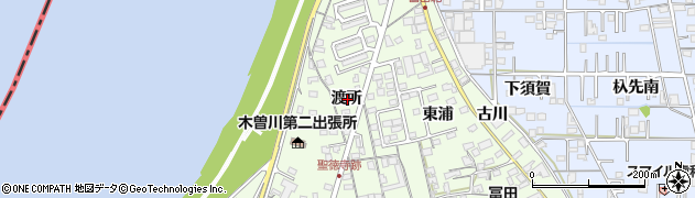 愛知県一宮市冨田渡所周辺の地図