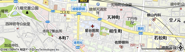 京都府綾部市西新町周辺の地図