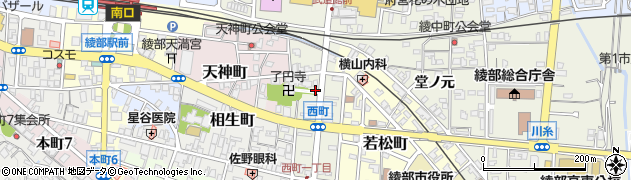 京都府綾部市西町周辺の地図