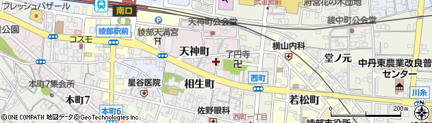 京都府綾部市天神町西綾部166周辺の地図