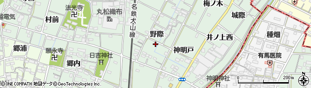 愛知県一宮市千秋町加納馬場野際周辺の地図