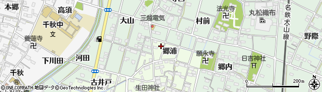 愛知県一宮市千秋町芝原（郷浦）周辺の地図