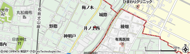 愛知県一宮市千秋町加納馬場井ノ上西3周辺の地図