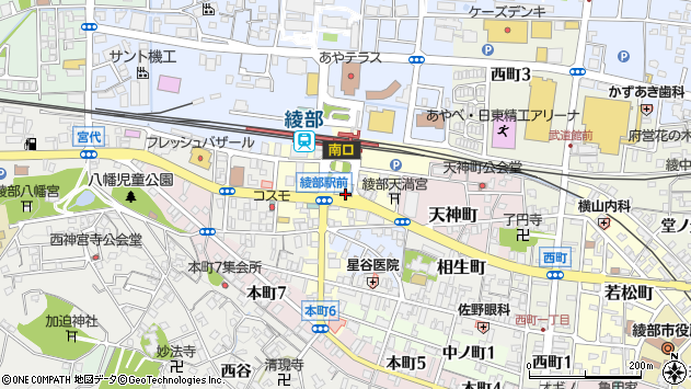 〒623-0066 京都府綾部市駅前通の地図