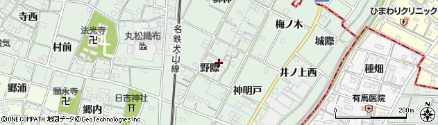 愛知県一宮市千秋町加納馬場野際33周辺の地図