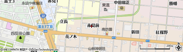愛知県一宮市浅野赤見前周辺の地図