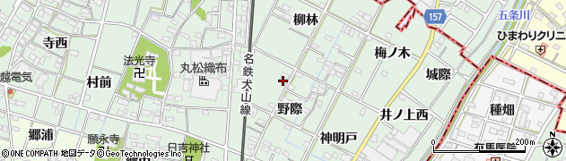 愛知県一宮市千秋町加納馬場野際4周辺の地図