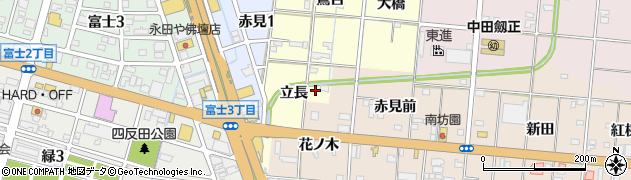 愛知県一宮市大赤見立長周辺の地図