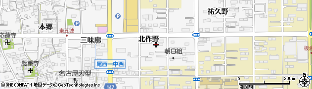 愛知県一宮市東五城北作野51周辺の地図