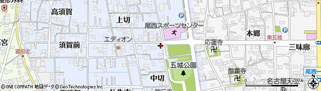 愛知県一宮市西五城上切744周辺の地図