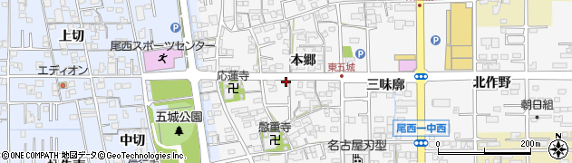 愛知県一宮市東五城本郷4周辺の地図