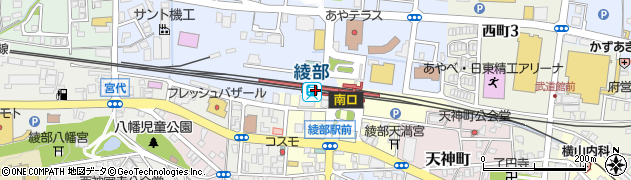 綾部駅周辺の地図