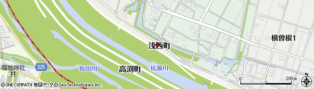 岐阜県大垣市浅西町周辺の地図